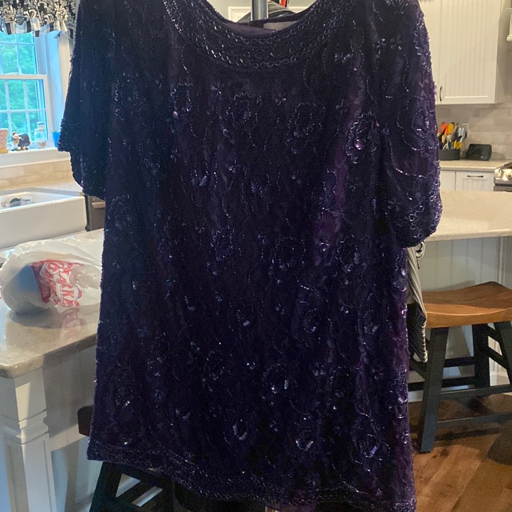 Gorgeous Beaded Top With Matching Flare Pants. Pe… - image 1